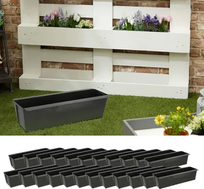 Immagine prodotto di Cassetta per fioriere - set di 24 cassette in plastica, larghezza 38 cm, adatte a europallet