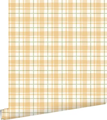 Produktbild von ESTAhome Tapete Karomuster Gelb und Grün 50 x 900 cm