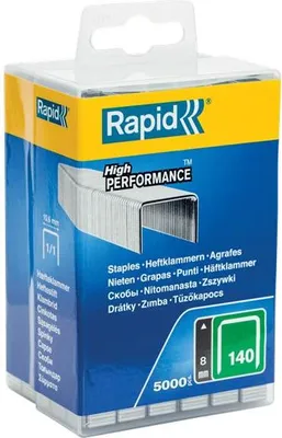 Produktbild von Rapid 40303089, Klammerpack, 8 mm, 5000 Heftklammern, Befestigung, Metallisch, R14, R34, R44, R64, ALU740, ALU840, ALU940, R11, R311, E-tac, ESN114, R214, PS111