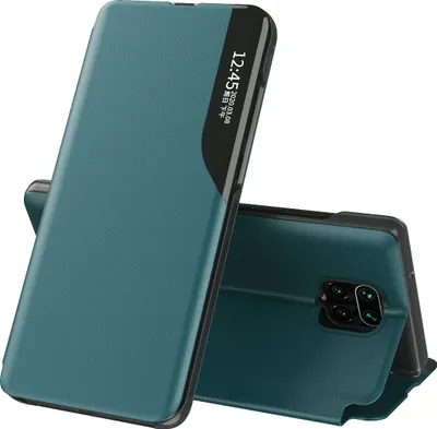 Produktbild von LaimTop Hülle für Redmi Note 9 Pro, Smart View Fenster Flip Stand Cover Kunstleder Schutzhülle für Xiaomi Redmi Note 9S / 9 Pro / 9 Pro Max Grün