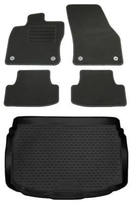 Produktbild von Gummi-Kofferraumwanne + Fußmatten Set für VW T-Roc, Bj. 11/2017-