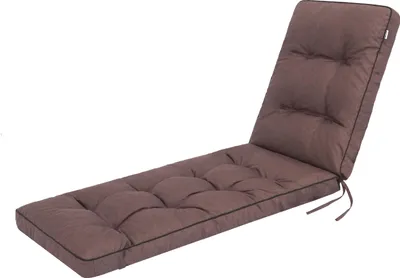 A brown chaise lounge cushion on a white background.
