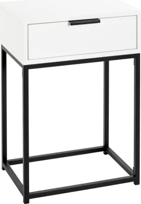 Produktbild von HAKU Konsole Nachtkonsole Beistelltisch schwarz, weiß - Metall, Spanplatte, B/H/T: 40x60x28 cm