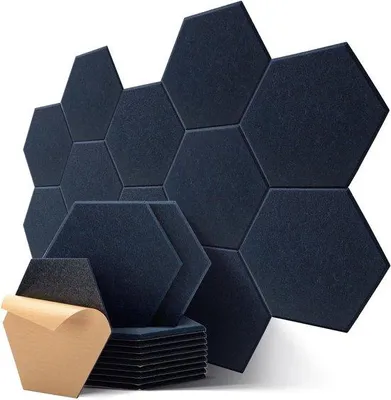 Productafbeelding van Akoestische geluidsabsorberende panelen - Zelfklevend - 12 stuks - 30x26x0,9 cm