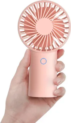 Image de Ventilateur portable rechargeable par USB, autonomie de 20 heures, 4000 mAh, 3 vitesses, rose