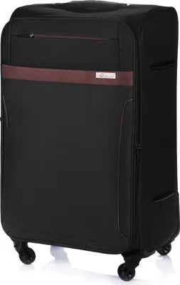 Produktbild von Solier Weichschalenkoffer Reisekoffer, Rollkoffer mit Zahlenschloss, Groß Reisetrolley M 55L schwarz-braun