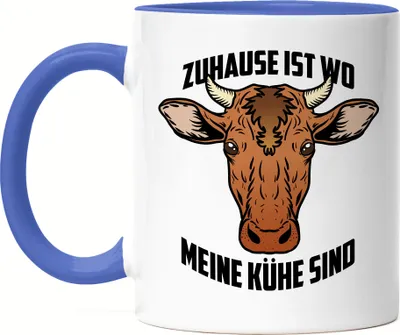 Produktbild von Zuhause Ist Wo Meine Kühe Sind Tasse Blau Kuh-Fans Kuh-Liebhaber Milchkuh Landwirt Geschenkidee