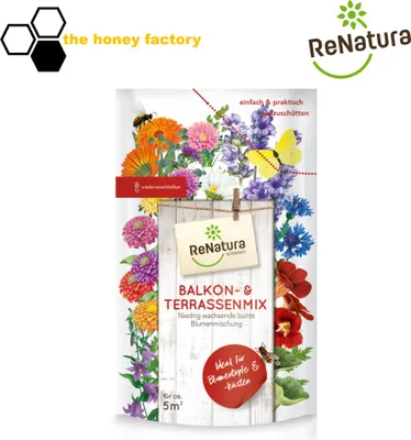 Immagine prodotto di Miscela per balconi e terrazze (275 g) | Semi di fiori di ReNatura [da consumarsi preferibilmente entro il 12/2025]