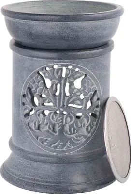 Produktbild von Räucherstövchen Speckstein 10x7,6cm Lebensbaum-Motiv mit Räuchersieb