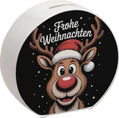 Produktbild von Rentier Frohe Weihnachten Spardose für Weihnachten