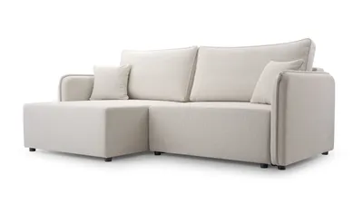 Productafbeelding van AX LIVING Beige L-vormige bank Mentone, crème kleur, 227 cm