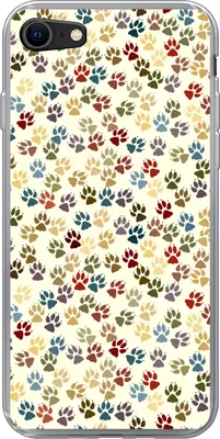 Produktbild von MuchoWow® Handyhülle Schutzhülle Hülle für Telefoonhoesje iPhone 8 Muster - Hund - Pfoten - Jungen - Mädchen - Kinder - Kind Silikon Softcase Handy Hülle - Schutzhaube