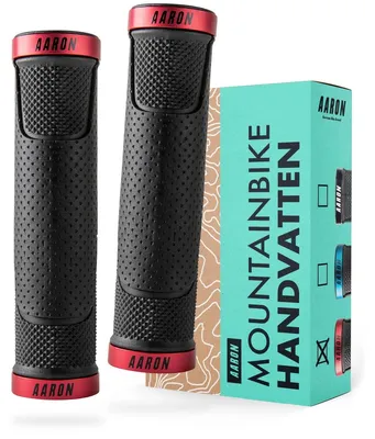 Immagine prodotto di Manopole per bicicletta - Impugnature MTB - Gomma antiscivolo - 130 mm - Con anello di fermo