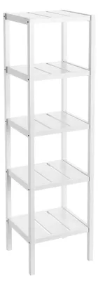 Produktbild von Bodenregal mit 5 Einlegeböden aus MDF in Weiß, 37 x 33 x 110 cm