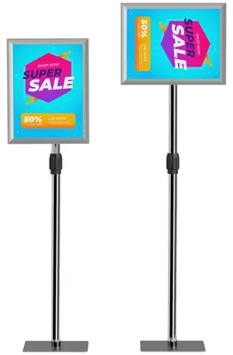 Produktbild von HOMCOM Infoständer DIN A3 Höhenverstellbar Plakatständer für Horizontal Vertikal