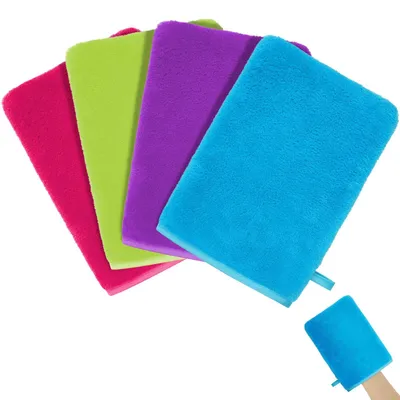 Productafbeelding van Set van 4 herbruikbare washandjes van koraalvelours, 20x15 cm