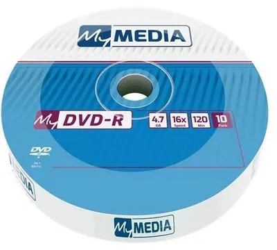 Productafbeelding van 1x10 MyMedia DVD-R 4,7GB, 16x snelheid, mat zilver, verpakt