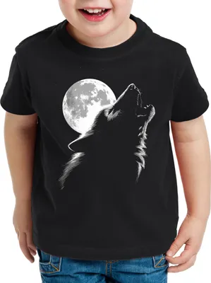 Produktbild von style3 Heulender Wolf bei Vollmond Kinder T-Shirt rudel wald