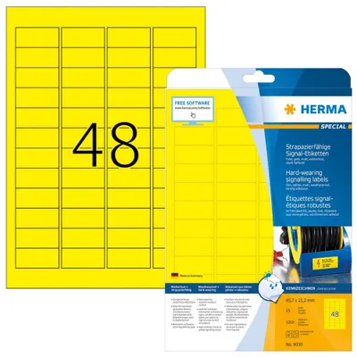 Produktbild von HERMA Signal Etiketten SPECIAL 45,7 x 21,2 mm gelb 1.200 Etiketten