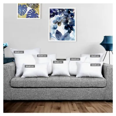 Produktbild von 2er Set Kissenfüllung 50 x 50 cm, Innenkissen Füllkissen Kopfkissen Sofakissen (Weiß)