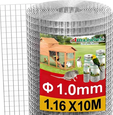 Kaninchenzaun 1,16x10 m, 12,7 mm, 1,0 mm Draht, verzinkt