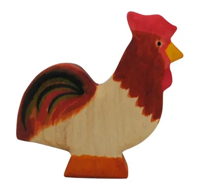 Produktbild von HolzWald - 2177 - Bauernhof, Hahn, Holz, Handarbeit, 8,3cm x 8cm x 2cm