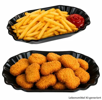 Obrázek produktu pro 2x černá mísa na hranolky, černá mísa na currywurst, porcelánová