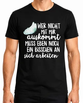 Productafbeelding van T-shirt voor heren, zwart, maat XXL, met de tekst: "Wie niet met me kan omgaan, mag me vermijden." (Humoristisch, sarcastisch, ironisch)