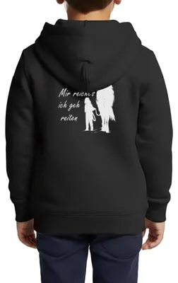 Produktbild von Spreadshirt Mir Reichts Ich Geh Reiten Lustiger Pferde Spruch Kinder Premium Organic Zip Hoodie, 146/152 (10 Jahre), Schwarz