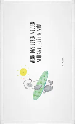 Produktbild von Mr. & Mrs. Panda Handtuch Sommer Wellen Surf - Weiß - Geschenk, Herbst, Emotionen, Flauschtuch, 50x100, gesichtstuch, kleines, Küste, Händehandtuch, Strandurlaub, Natur