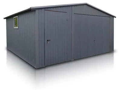 Produktbild von Fertiggarage Einzelgarage 5x5m Satteldach Schwingtor Graphit