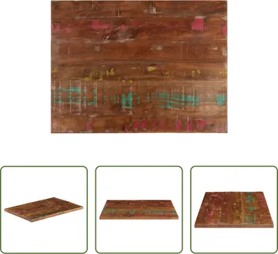 Produktbild von The Living Store Tischplatte 90x70x3,8 cm Rechteckig Altholz Massiv