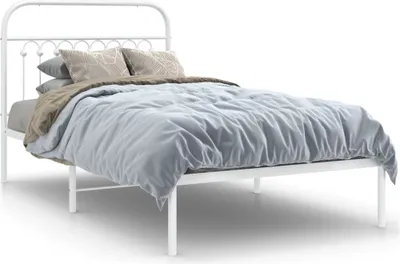 Produktbild von Möbel Bettgestell mit Kopfteil Metall Weiß 100x200 cm - Klassische Betten 376644