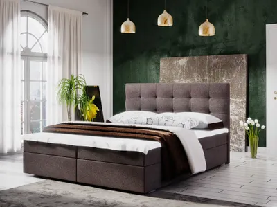 Obrázek produktu pro Manželská postel s úložným prostorem STIG 5 - 200x200, hnědá