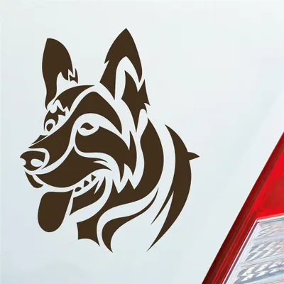 Produktbild von Auto Aufkleber Deutscher Schäferhund Hund Schaeferhund 10x12 cm Braun Sticker Heckscheibenaufkleber