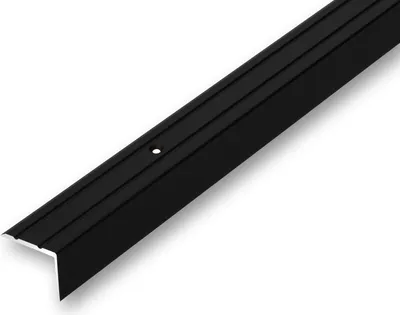 Produktbild von (10,04EUR/m) 25 x 20 x 1000 mm Treppenwinkel schwarz gebohrt inkl. Montageset Treppenkantenprofil Treppenkante