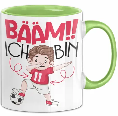 Produktbild von Bääm Ich Bin 11 Tasse Jungs Fußball Geschenk 11. Geburtstag (Grün)