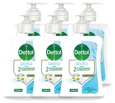 Obrázek produktu pro 6 kusů tekutého mýdla Dettol Gentle – s vůní heřmánku a květů bavlny – 250 ml – výhodná balení