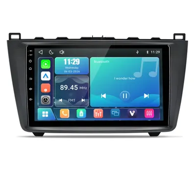 Obrázek produktu pro Autorádio s operačním systémem Linux, 9 palců, s bezdrátovým Carplay, pro modely Mazda 6 GG GH (2007-2012), s GPS, Wi-Fi, Bluetooth, ovládáním na volantu (SWC), FM rádiem, RDS, DSP a USB portem (2DIN)