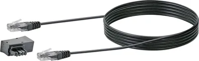 Produktbild von Schwaiger TAL6731 533, 3 m, RJ45, RJ45/TAE-F, Schwarz, Männlich, Männlich