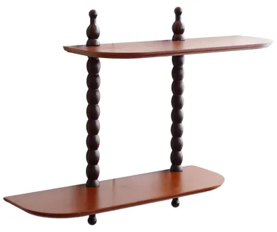 Schwebendes Regal 2-stöckig, 50x14x38 cm, Holz, braun