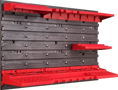 Produktbild von Aufbewahrungssystem Wandregal 58 x 39 cm - Erweiterbares Werkstattregal mit Stapelboxen