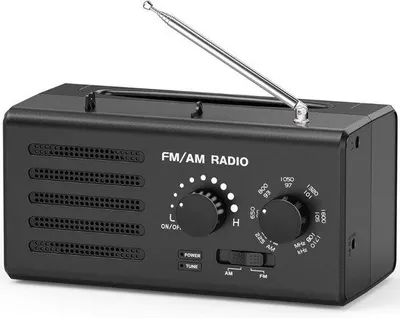 Produktbild von portabeler Trägerfunkgerät mit AM/FM Empfang, tragbar, beste Empfangsqualität, USB-Ladung, Kopfhörerbetrieb, für Camping und zu Hause