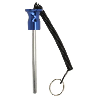 Obrázok produktu pre Magnetický kolík na výber závažia 8 × 125 mm s ťažným lanom - príslušenstvo pre silový tréning a fitnes zariadenia, kolík na výber závažia, modrý