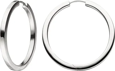 Produktbild von Paar Creolen 36,4mm Klappcreolen, rund, 925 Silber rhodiniert Ohrschmuck