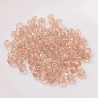 Image de Perles en verre - type 'facettes' - 100 pièces - 8 mm - Crème