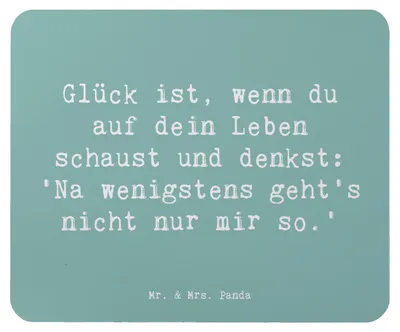 Produktbild von Mr. & Mrs. Panda Mauspad Spruch Glück Gemeinsam - Meeresbrise - Geschenk, mousematte, laptop, Handgemacht, Gefühl, Herausforderungen, Motivation, pc, Humor, Gemeinschaft