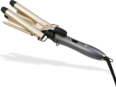 Produktbild von 5-in-1 Haarstyling-Tool – Lockenstab / Glätteisen / Welleneisen – mit LED-Anzeige – Gold / Schwarz – 105 W, 1 Stück [DA01152]