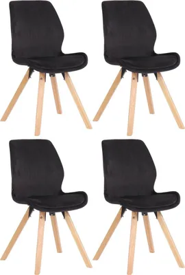 Immagine prodotto di Set di quattro sedie da pranzo - Sedie da cucina - Comfort di seduta ottimale, eleganti gambe in legno