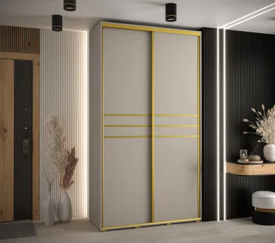 Produktbild von Kleiderschrank INDIRA 10 - 140/60 cm, Kaschmir/Gold